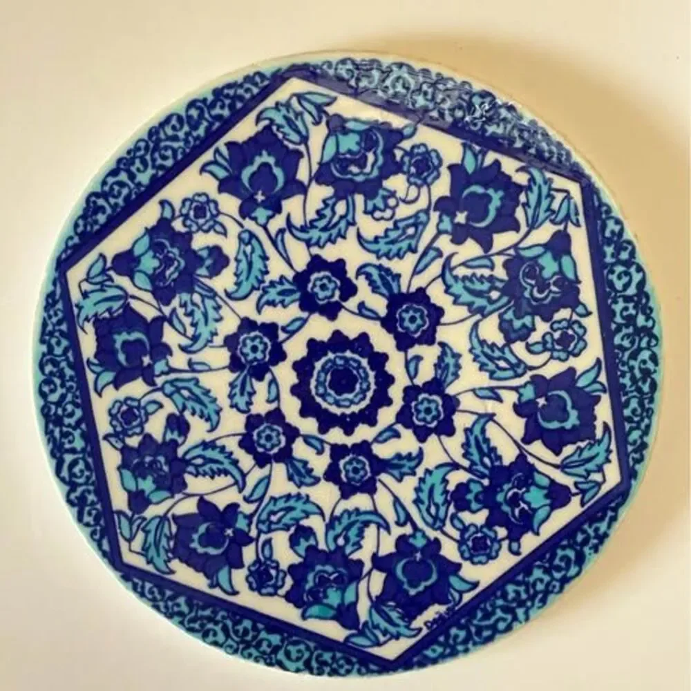 Blue and White Floral Ceramic Trivet $5 Stamford